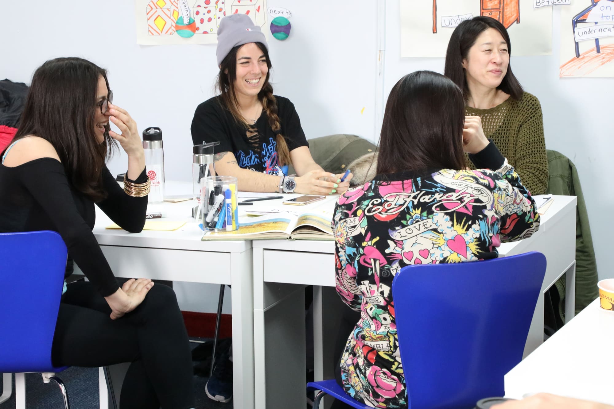 Group of women in classroom at New York English Center.